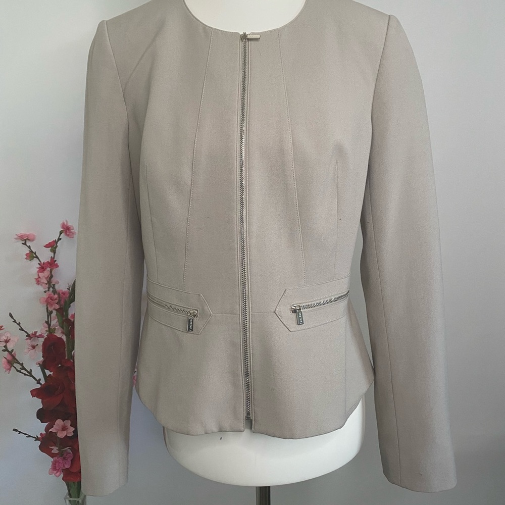Calvin Klein zip front blazer